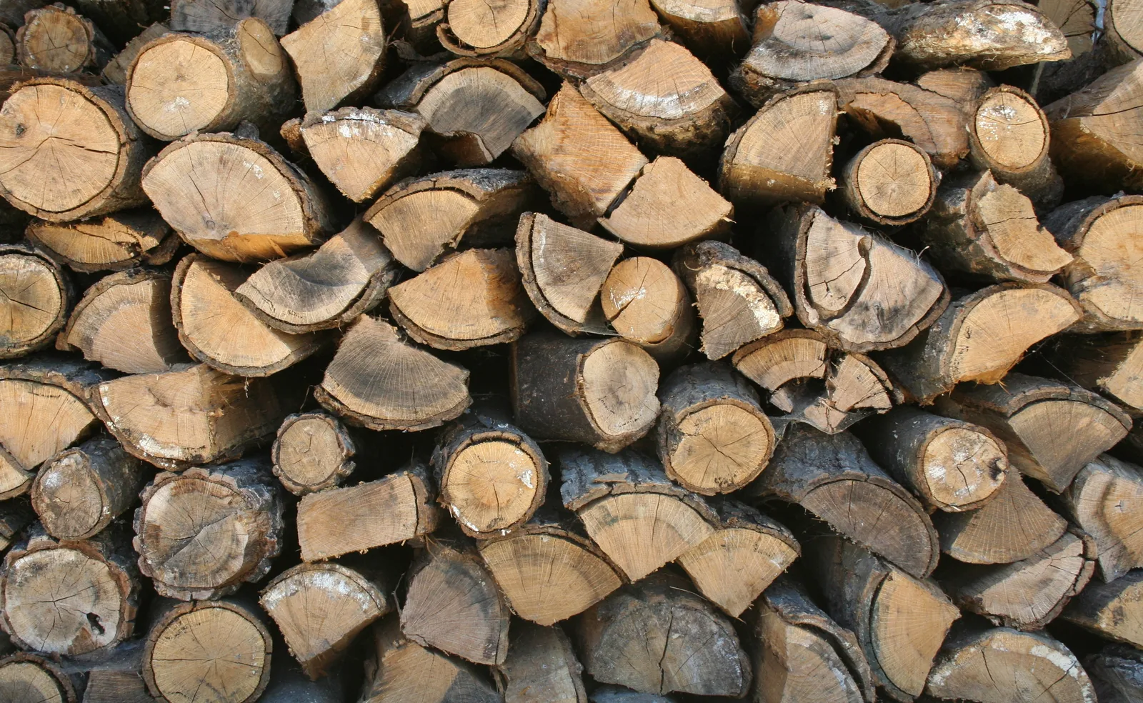 Bois de chauffage en stères : bûches fendues empilées, prêtes à la livraison en Creuse